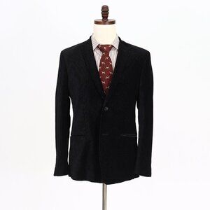 Calvin Klein 40R Black Striped 2-Button Sport Coat Blazer Jacket V939